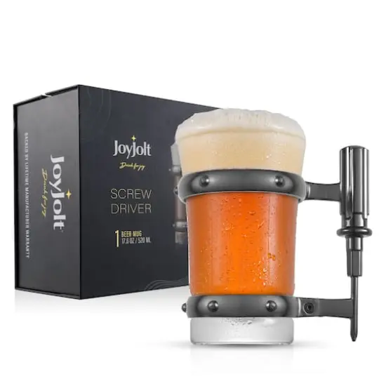 JoyJolt&reg; 17oz. Tools Collection Screwdriver Glass Beer Mug {6}
