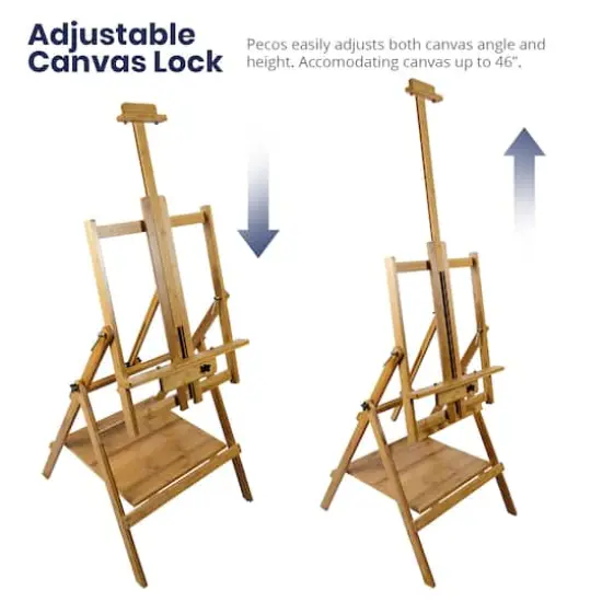 Pacific Arc Convertible Watercolor Bamboo Studio Easel with Storage Shelf {5}