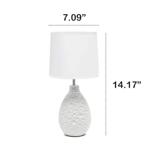 Creekwood Home Essentix 14" Ceramic Teardrop Table Lamp White {4}