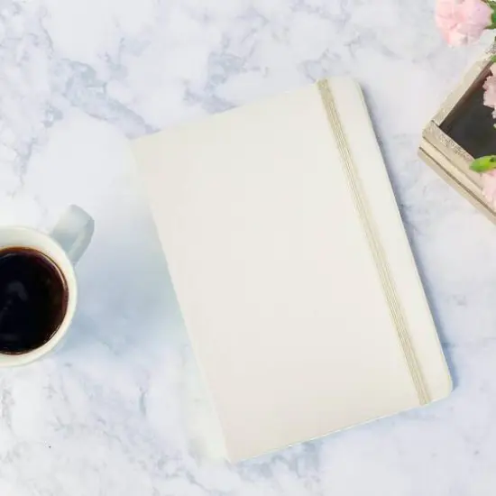 JAM Paper Medium Hardcover Notebook with Elastic Band White {7}