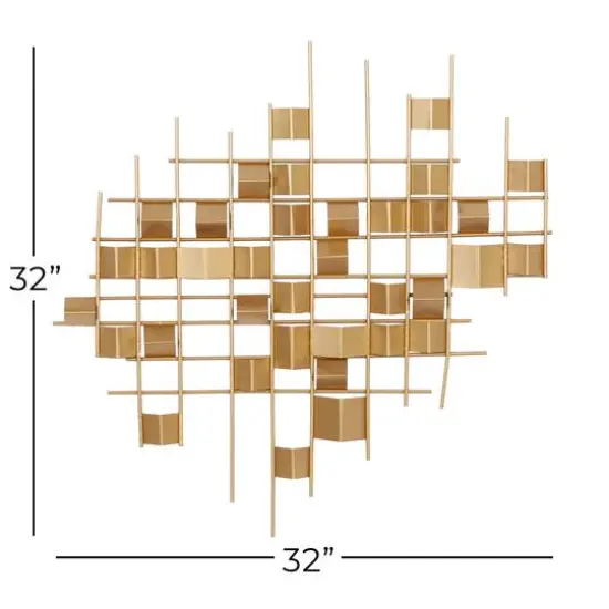 CosmoLiving by Cosmopolitan 32" Gold Iron Contemporary Wall D&eacute;cor {7}