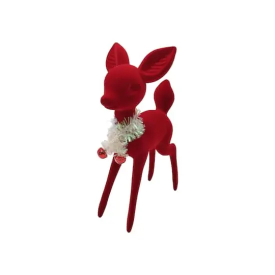 11.75" Red Flocked Deer Tabletop D&eacute;cor by Ashland&reg; {1}
