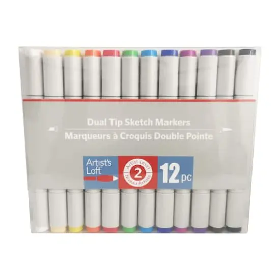 12 Color Dual Tip Sketch Markers by Artist's Loft&trade; {5}
