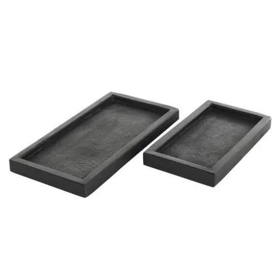 Black Marble Minimalistic Slim Textured Trays, 2ct. {7}