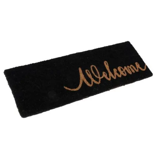 Hello Honey&reg; Black Natural Coir Welcome Step Doormat {1}