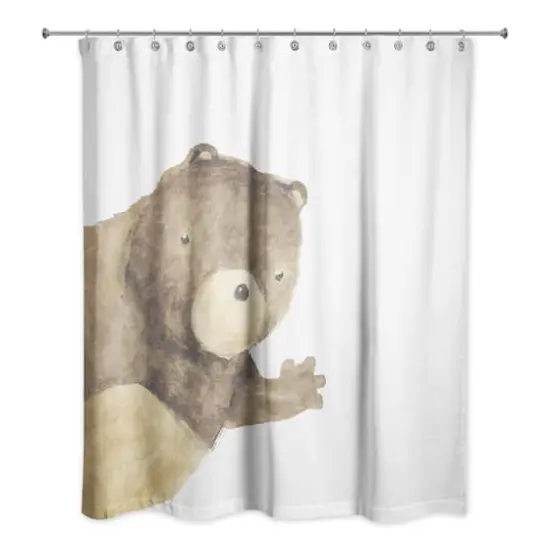Hullo Bear Waving 71" x 74" Shower Curtain {3}