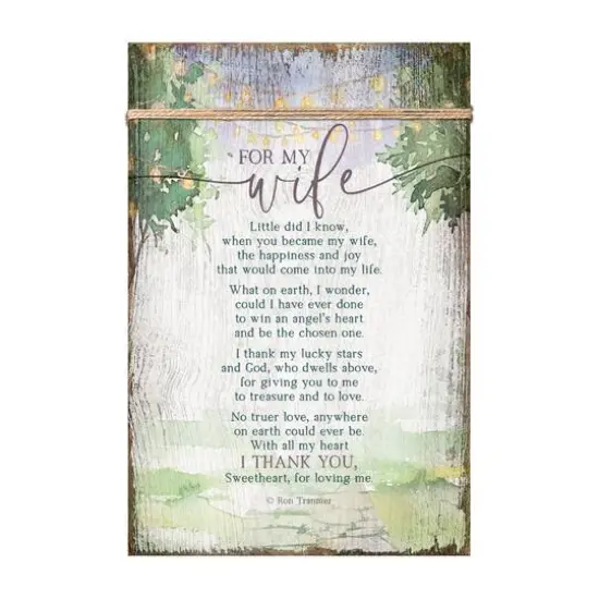 For My Wife Plaque with Easel and Wall Hanger {1}