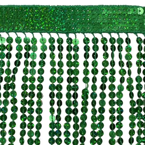 6" Sequin Fringe Trim by Celebrate It&reg; Green {3}