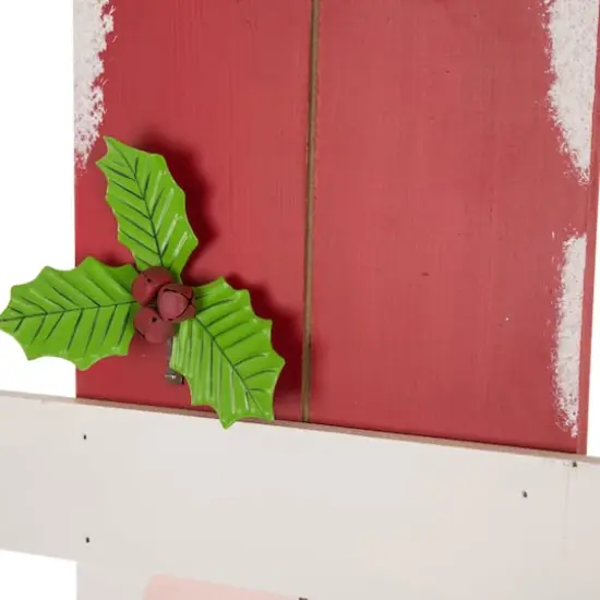 Glitzhome&reg; 3.5ft. Wooden Believe Santa Porch Sign {7}