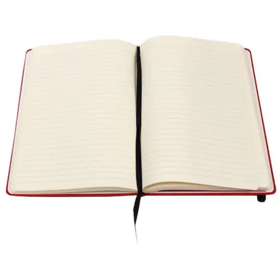 JAM Paper Large Hardcover Notebook with Elastic Band Red {6}