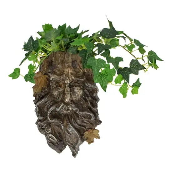 10.25" Brown Tree Face Outdoor Garden Planter {5}