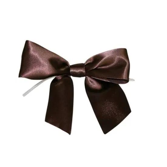 JAM Paper 4" Satin Twist Tie Bows, 50ct. Brown {1}