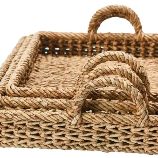 Hello Honey&reg; Decorative Water Hyacinth Tray Set {3}