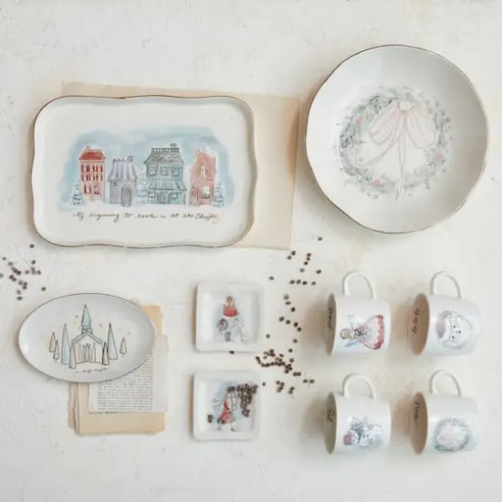 Hello Honey&reg; 8" Oh Holy Night Hand-Painted Stoneware Plate {3}