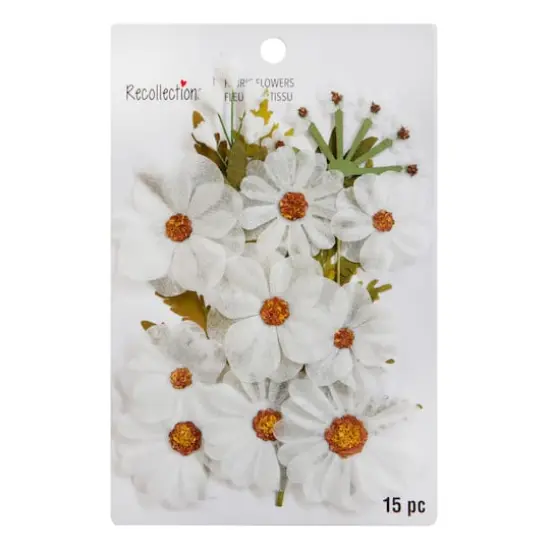White Fabric Pressed Flower Embellishments by Recollections&trade; {4}