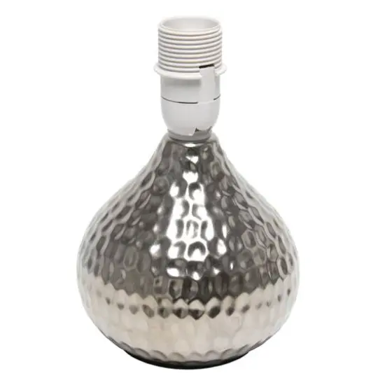 Simple Designs Hammered Silver Table Lamp Black {7}