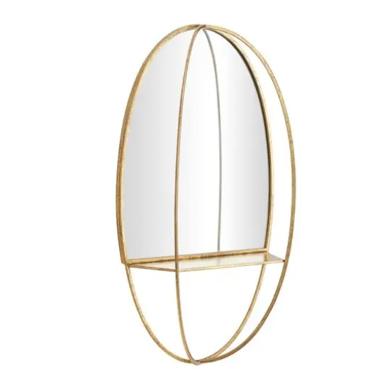 Gold Metal Glam Wall Mirror 35" x 20" x 7" {1}