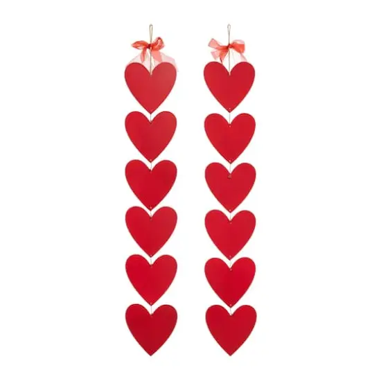 Glitzhome® 30" Set of 2 Valentine's Wooden Heart Door Hanger {7}
