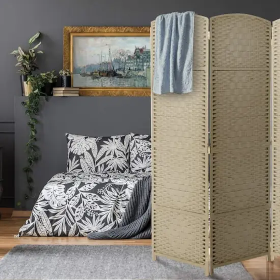 Sorbus 6-Panel Room Divider Beige {5}