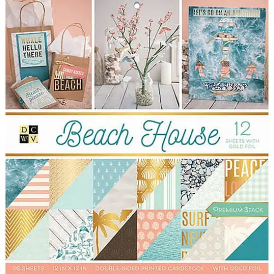DCWV Beach House 12" x 12" Double-Sided Cardstock, 36 Sheets {1}