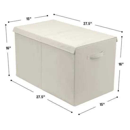 Sorbus Toy Chest with Flip-Top Lid Beige {6}