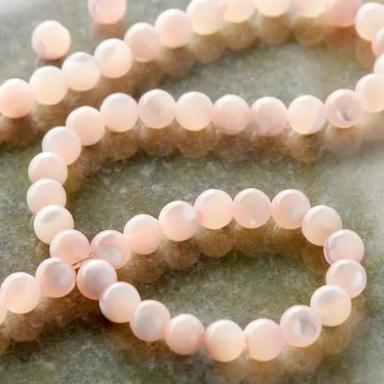 Light Pink Mother of Pearl Round Beads, 4mm by Bead Landing&trade; {3}