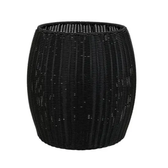 Household Essentials 18" Woven Storage End Table Black {9}