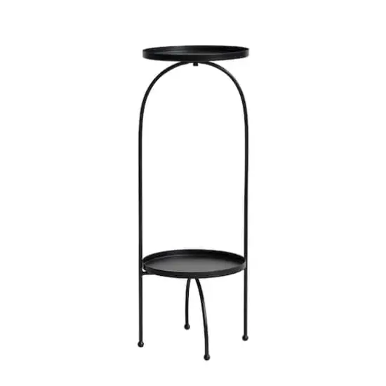 Hello Honey&reg; 28" Black Modern Metal Plant Stand {1}