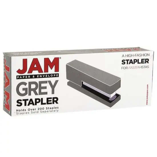 JAM Paper Modern Desk Stapler Gray {5}