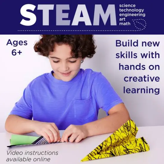 Creativity for Kids&reg; Stunt Squadron&trade; Neon Glow Paper Airplane Kit {9}