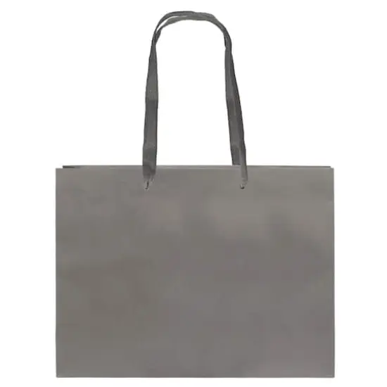 JAM Paper 16" Matte Gray Heavy Duty Gift Bags, 3ct. {3}