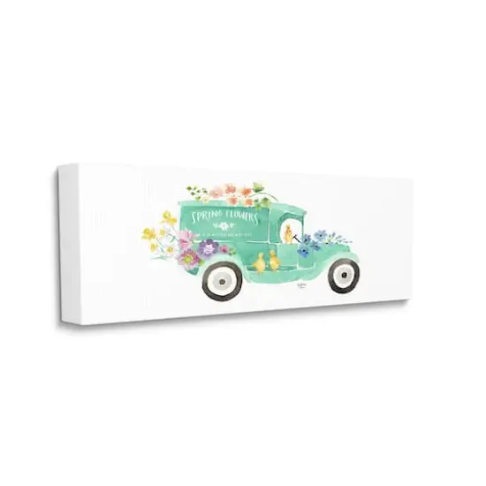 Stupell Industries Chicks Driving Spring Flowers Car Floral Blossoms Canvas Wall Art {4}