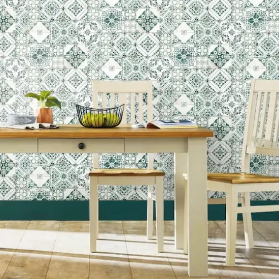 RoomMates Mediterranean Tile Peel & Stick Wallpaper Teal {10}