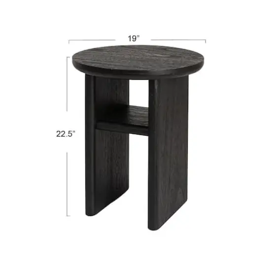 Hello Honey&reg; Black Sturdy Fir Wood Side Table {6}