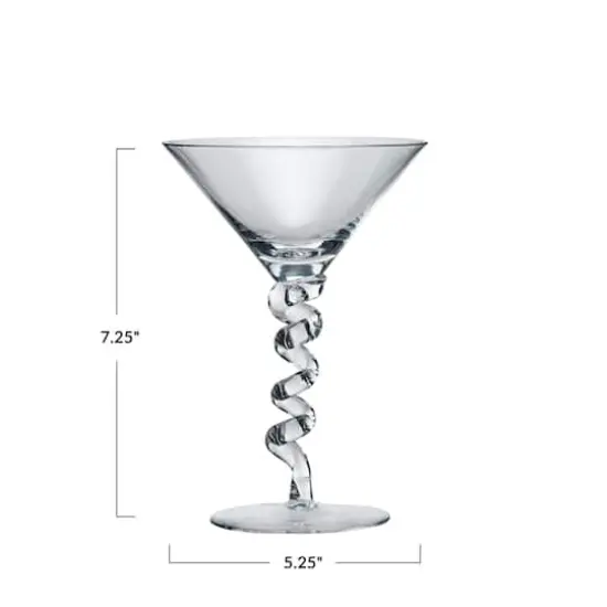 Hello Honey® 6oz. Clear Twisted Stem Martini Glasses, 6ct. {5}