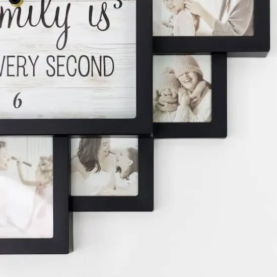 Black "Worth Every Second" Picture Frame Wall Collage Clock {4}