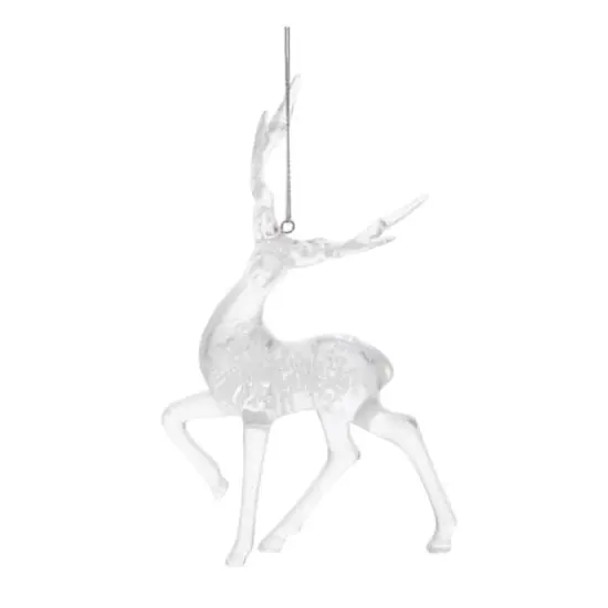 Clear Bubbled Plastic Deer Ornaments Set {5}