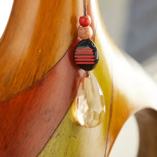 25" Multi Colored Polystone Eclectic Vase {7}