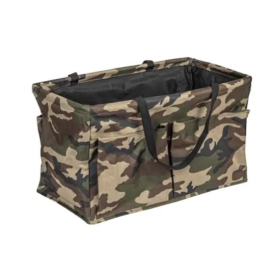 Household Essentials Large-Capacity Krush Utility Tote with 4 Exterior Pockets Brown/Green/Black Camo {1}