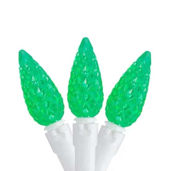 70ct. Green Faceted LED C6 Christmas Light Set {1}