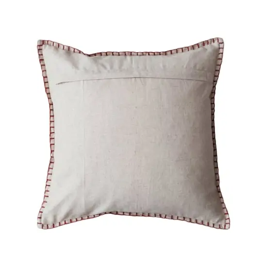 Hello Honey® 18" Cream & Burgundy Embroidered Accent Pillow {4}