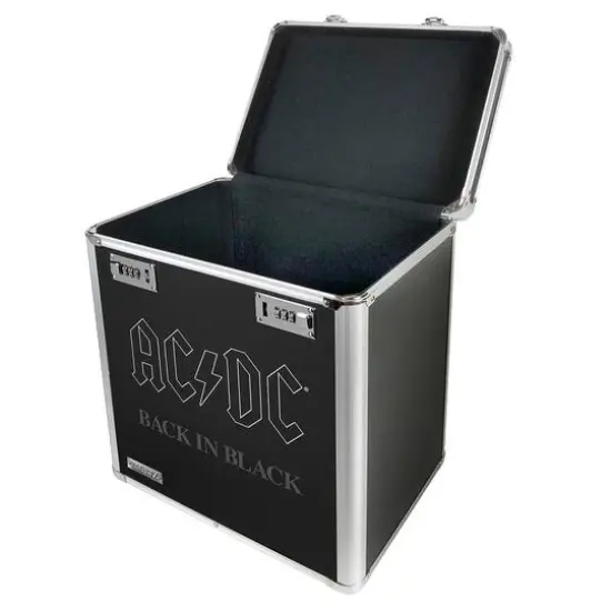 Vaultz AC/DC Back in Black Vinyl Record Storage Case {3}