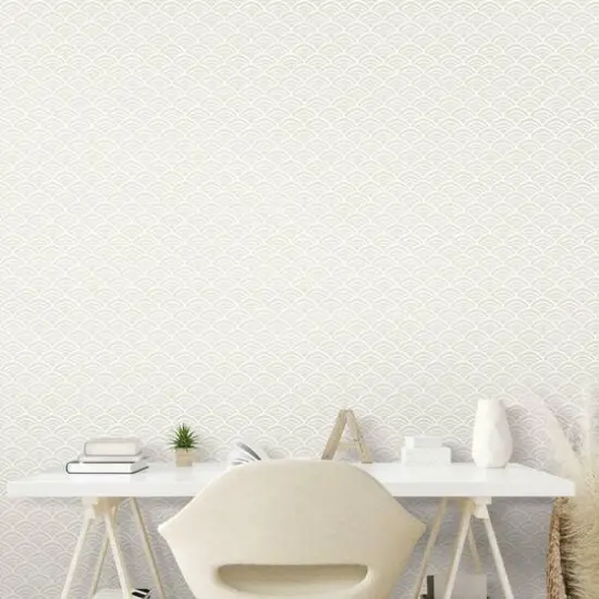 RoomMates Coastal Scallop Peel & Stick Wallpaper Beige {4}