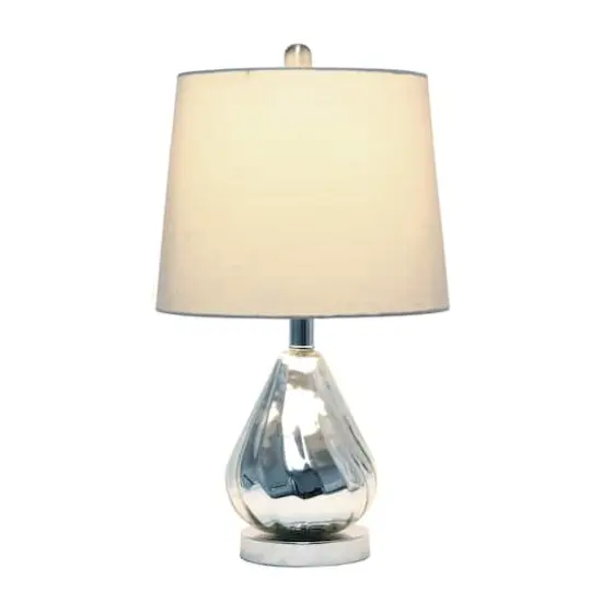 Lalia Home 20.5" Kissy Pear Table Lamp with Fabric Shade Chrome and Gray {3}
