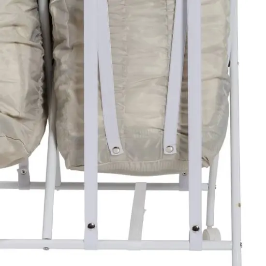 Honey Can Do White/Natural Double Bounce Back Hamper with Wheels and Lid {9}