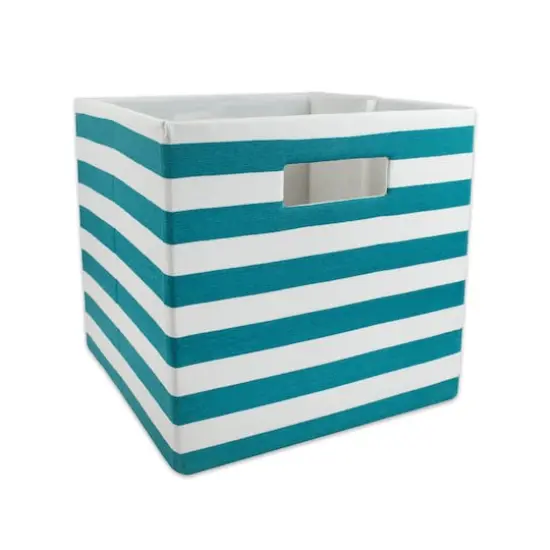 DII&reg; Striped Square Storage Cube Teal {1}