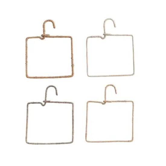 Hello Honey&reg; Aluminum & Natural Fiber Wrapped Hanger Set {1}