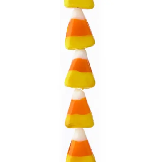 Yellow, Orange & White Candy Corn Glass Beads, 15mm by Bead Landing&trade; {4}