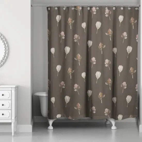 Cottage Florals Shower Curtain Charcoal {3}
