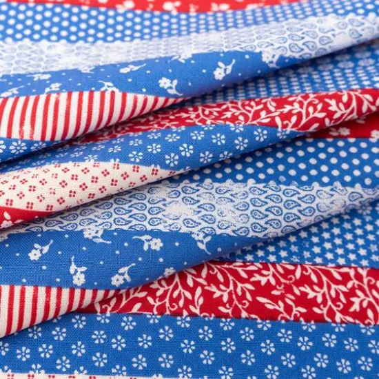 SINGER Americana Floral Stripes Cotton Fabric {3}
